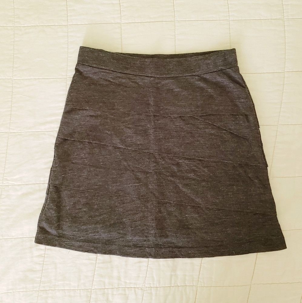 Prana Wool Blend Charcoal Gray Skirt Mini Athleisure Skirt XS